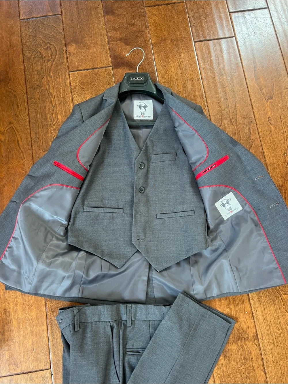 Kid’s Gray Three-Piece Suit Jacket, Vest & Pants